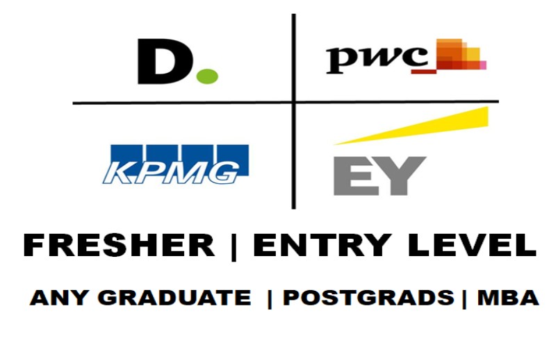 The Big Four Deloitte, EY, KPMG, and PwC Hiring Fresher, Apply Now