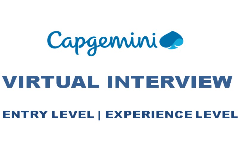 Virtual Interview at Capgemini for Entry Level and Experienced professionals | 0.6 - 3 yrs | Remote Job locations