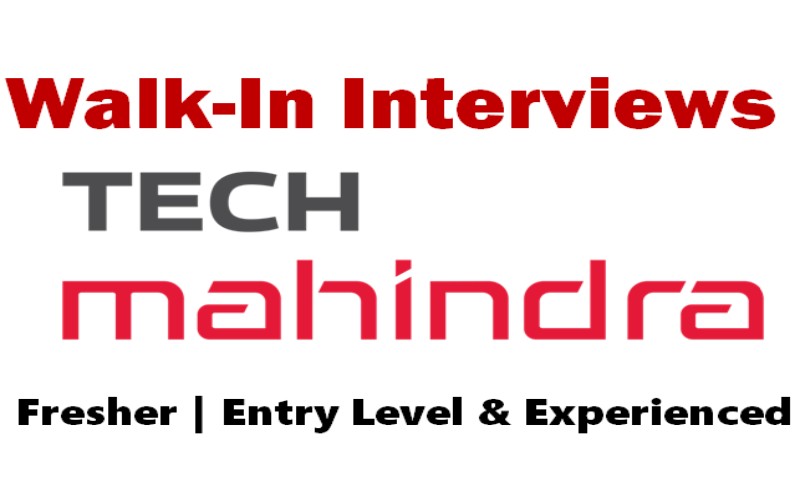 Direct Tech Mahindra Walk In Interview for Fresher | Exp 0 - 5 yrs