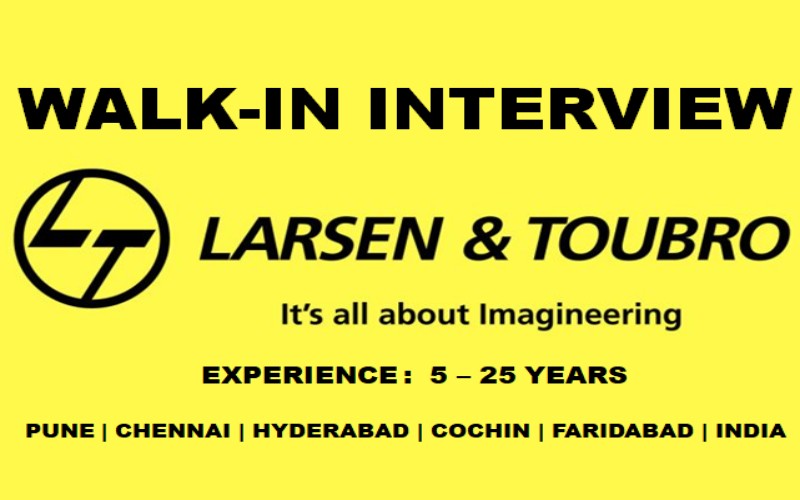 L&T Walk-In Interview on 4th Mar, 5th Mar and 11th Mar 2023 | Exp 5 to 15 yrs