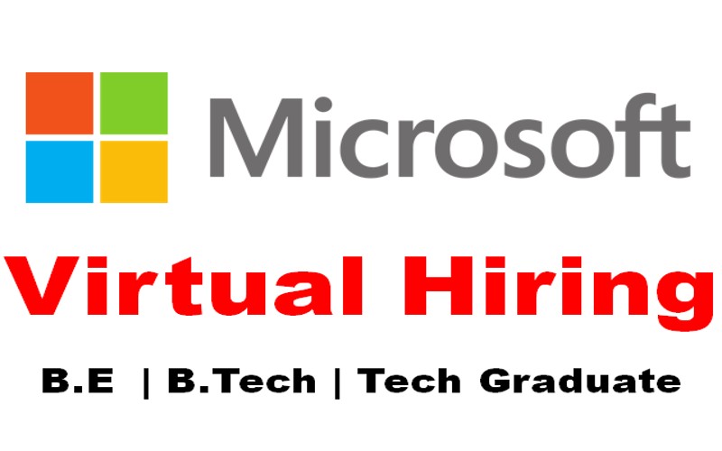 Microsoft Jobs Virtual Hiring for Entry level Graduate Role