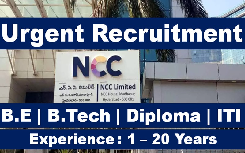 NCC Limited Recruitment 2023 | Exp 1 - 20 yrs