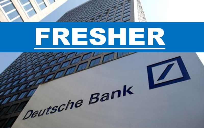 Deutsche Bank Careers Opportunities for Graduate Entry Level Fresher role | Exp 0 - 3 yrs