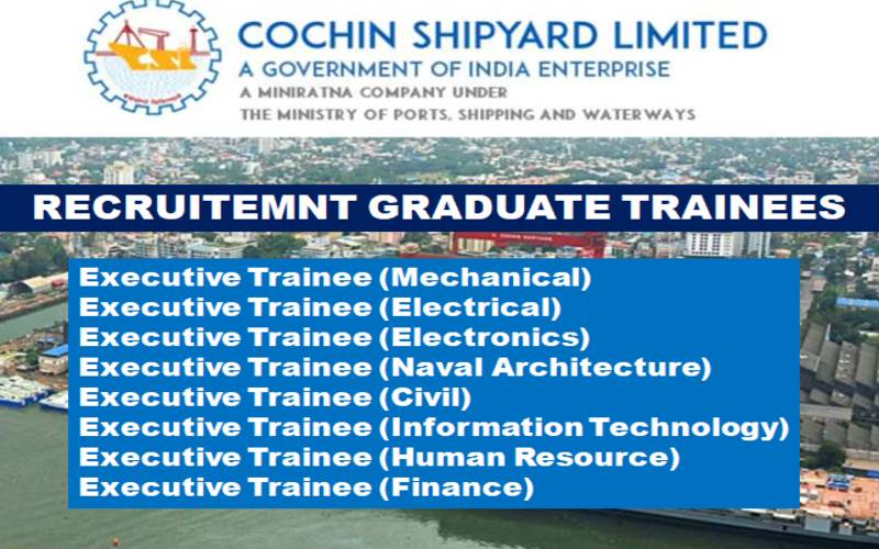 Cochin Shipyard Ltd (CSL) Recruitment for Executive Trainee 2024